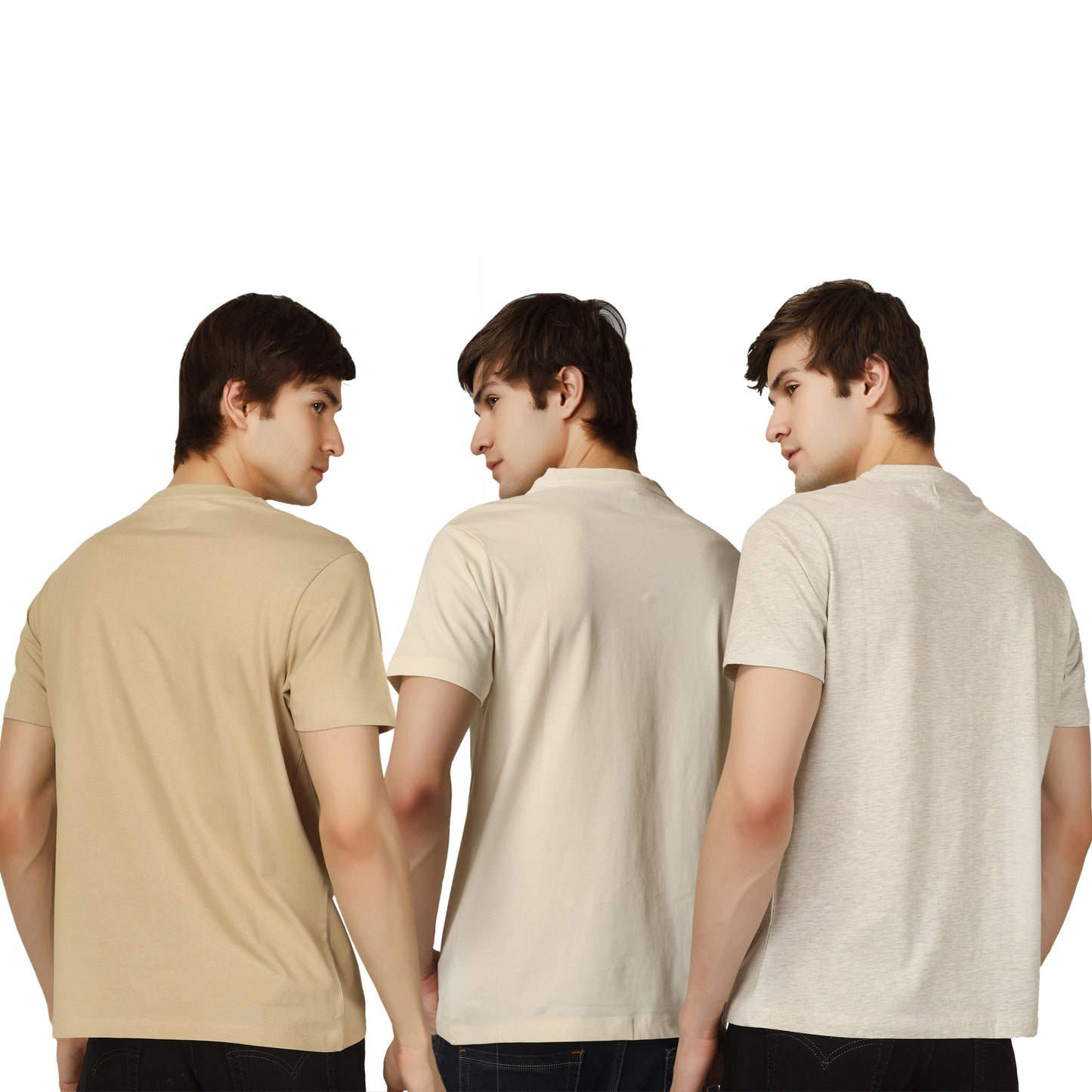 Combo 3 - Basic Round Neck Regular Mens T-Shirt
