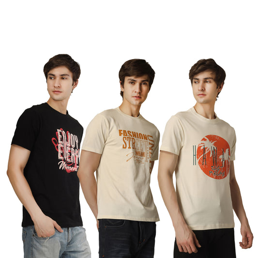 Combo 4 - Basic Round Neck Regular Mens T-Shirt