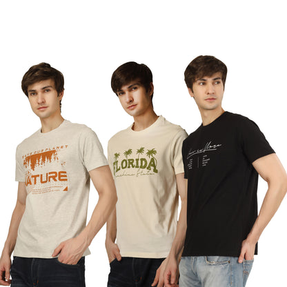 Combo 5 - Basic Round Neck Regular Mens T-Shirt