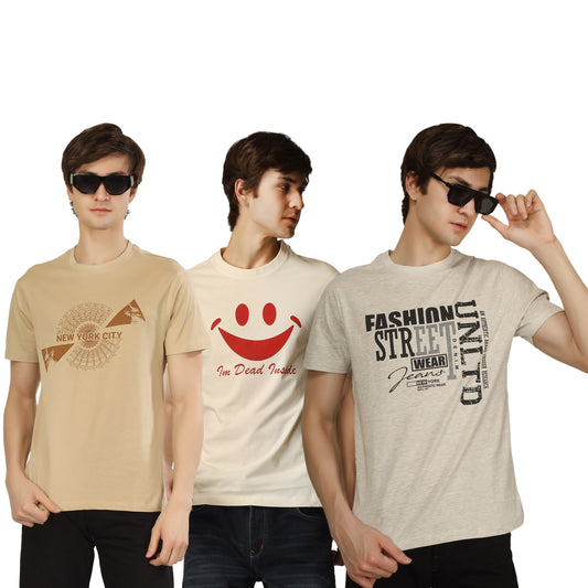 Combo 3 - Basic Round Neck Regular Mens T-Shirt