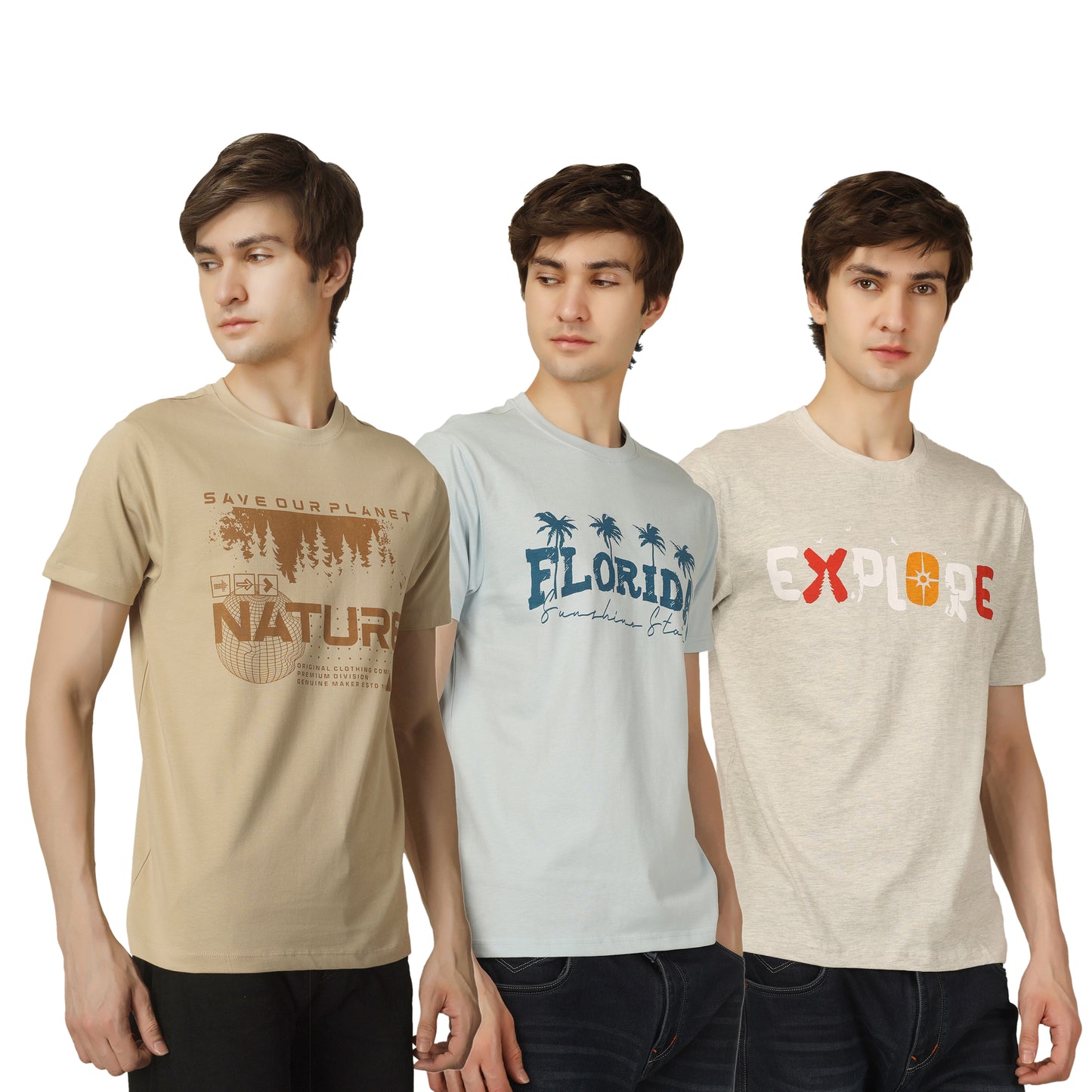 Combo 2 - Basic Round Neck Regular Mens T-Shirt