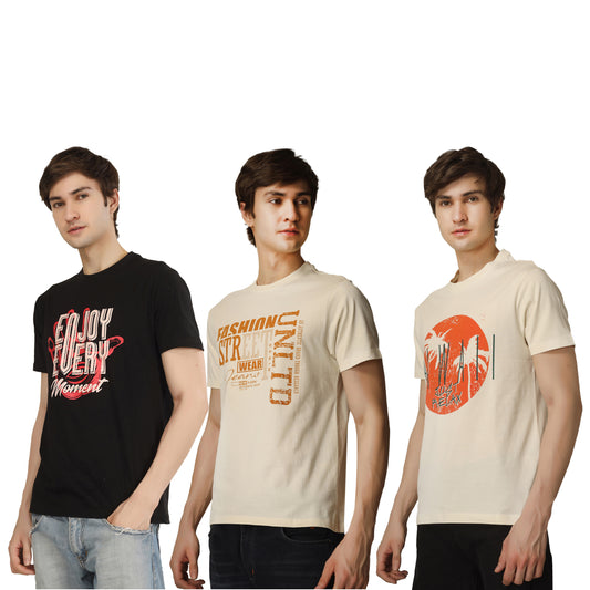 Combo 4 - Basic Round Neck Regular Mens T-Shirt