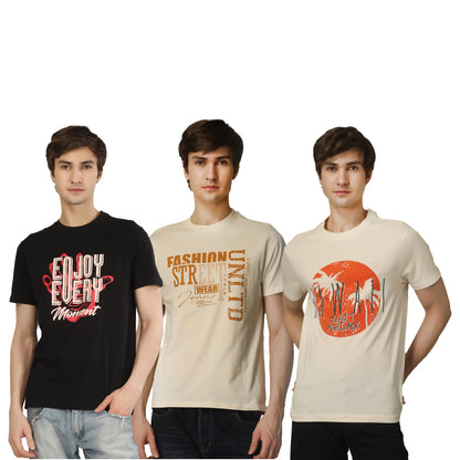Combo 4 - Basic Round Neck Regular Mens T-Shirt